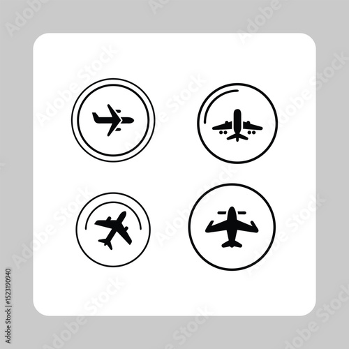 Airplane Outline Icon  Vector Symbol for Flying and Transportair plane