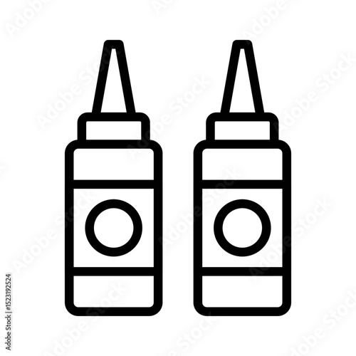 Sauce Bottles Set Icon Vector. food ketchup bottle logo