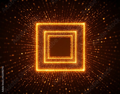 Golden glowing squares
