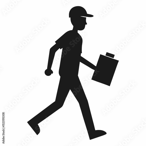 Silhouette vector illustration of a businessman deliveryman
