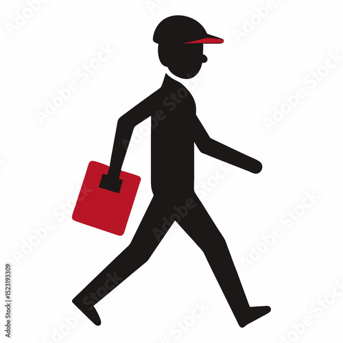 Silhouette vector illustration of a businessman deliveryman