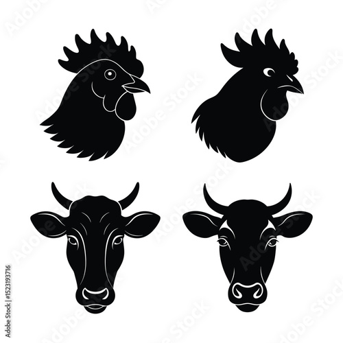 Animal and bird head bundle design 