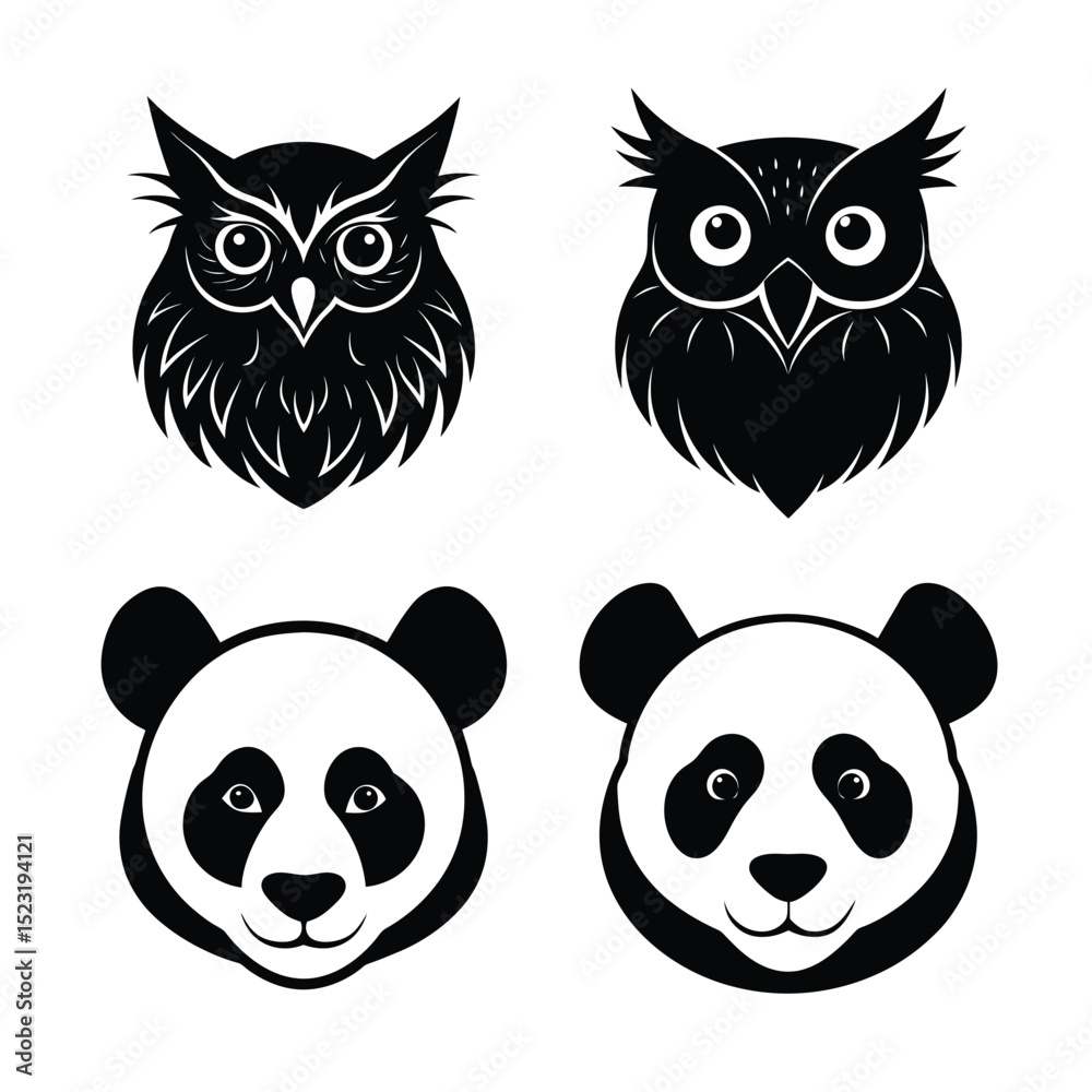 Animal and bird head bundle design Animal and bird head bundle design