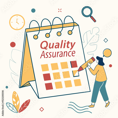 Quality assurance calendar illustration