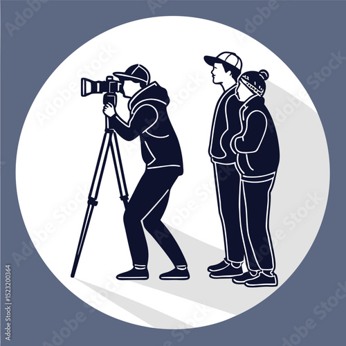Silhouette photography preparation scene