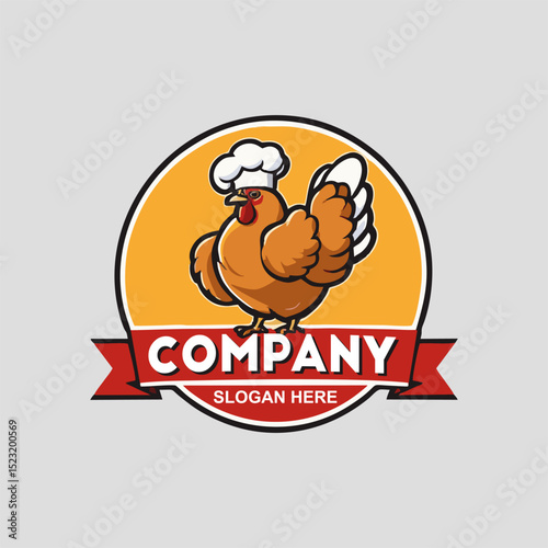 Logo design template for fried chicken restaurant