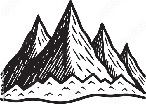 Vector of a mountain range