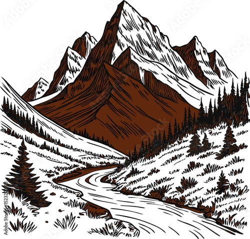 Vector of a mountain range