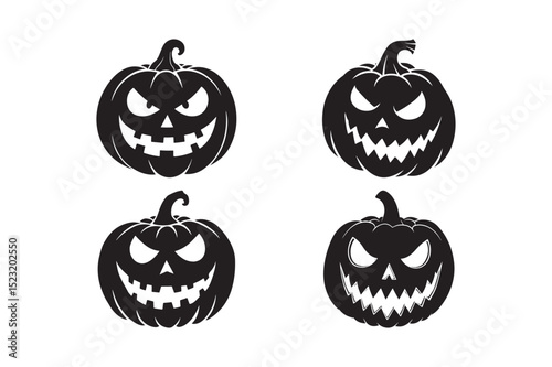 Halloween Pumpkin Silhouettes Vector Design