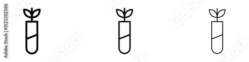 Test tube with plant icon