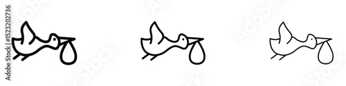 Stork with baby icon