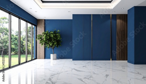 Modern Blue and White Interior Design