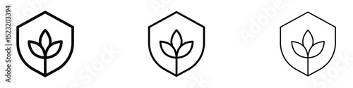 Shield with leafs icon