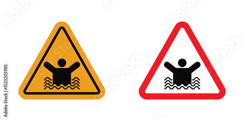 Risk of drowning warning sign