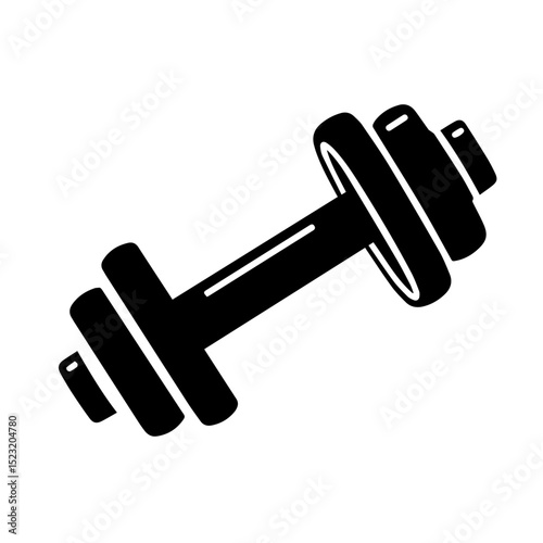 Simple dumbbell icon perfect for fitness apps and gym logos. Dumbbell graphic is ideal for sports websites or fitness center brochures.