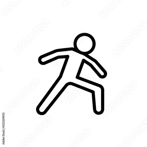 Simple line drawing of person exercising.  This stylized figure shows a person stretching or warming up before fitness activity.  Simple icon perfect for fitness app design, health blog,