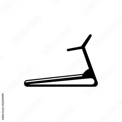 Treadmill icon for fitness apps and gym websites. Simple treadmill silhouette perfect for health and wellness websites.  Modern treadmill symbol ideal for fitness centers brochures or gym advertising.