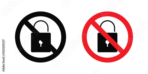 No lock sign
