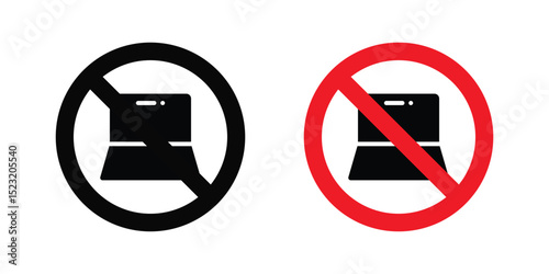 No laptop sign