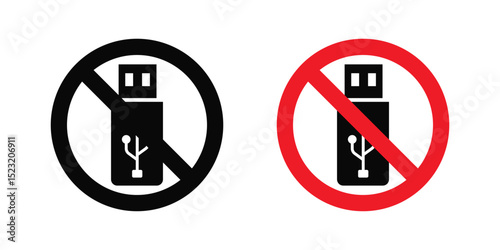 No USB flash drive sign