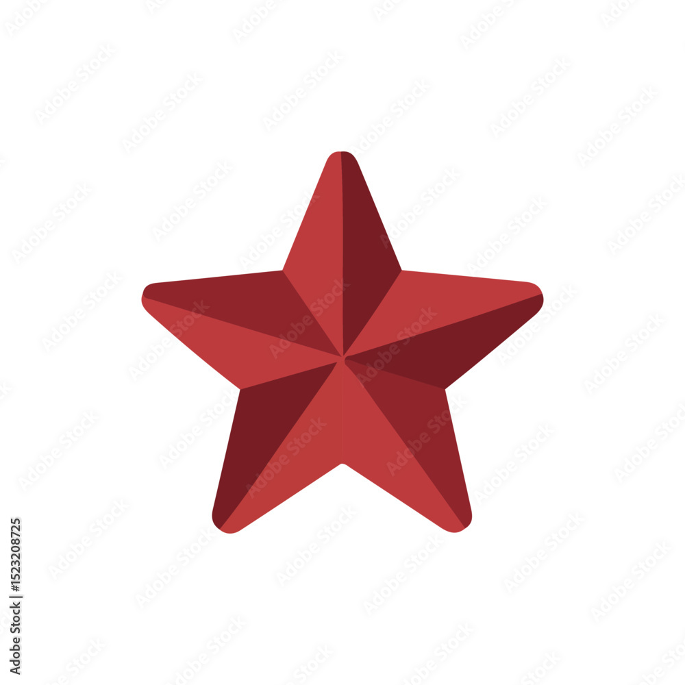 Obraz premium Red five-pointed star graphic design.A simple, red five-pointed star graphic, perfect for representing heroism, excellence, or a patriotic theme.