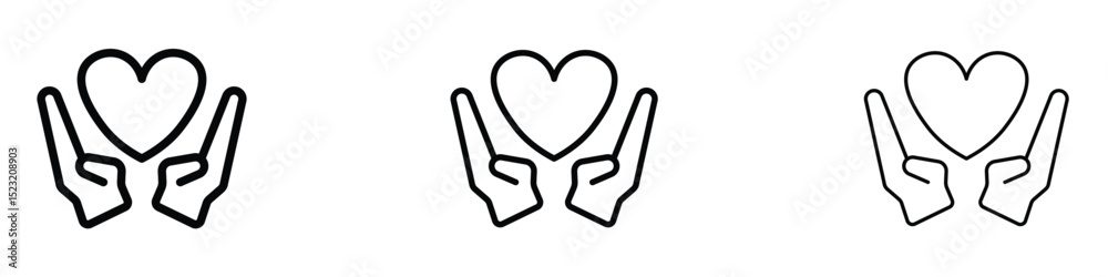 Obraz premium Heart and hands icon