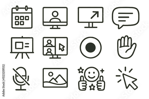Digital icons for communication and virtual presentations