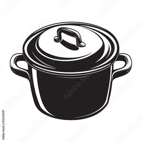 cooking pot vector silhouette kitchen cookware icon for culinary graphics recipe design food prep illustrations chef visual