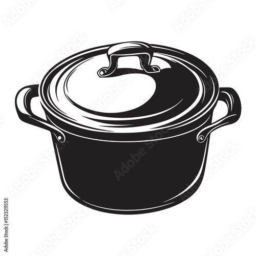 cooking pot vector silhouette kitchen cookware icon for culinary graphics recipe design food prep illustrations chef visual