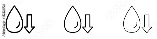 Crude oil barrel price falling down icon