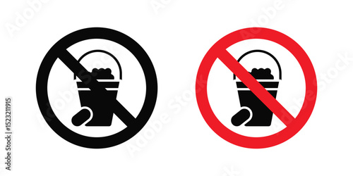 Cleaning bucket with sponge sign