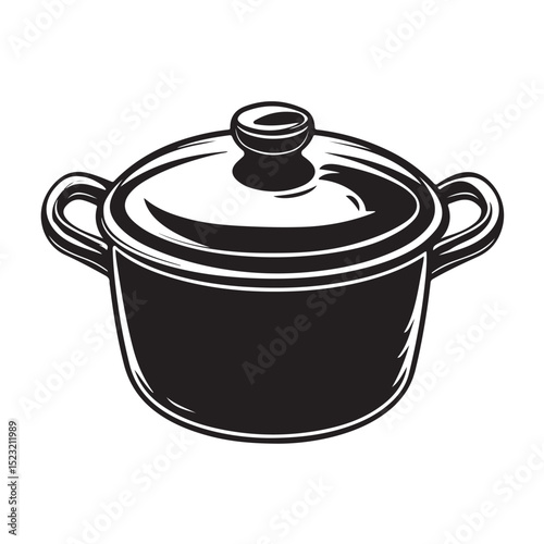 cooking pot vector silhouette kitchen cookware icon for culinary graphics recipe design food prep illustrations chef visual