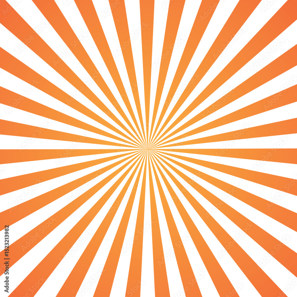 Obraz premium Abstract image, orange rays of the sun on a white background - Vector illustration