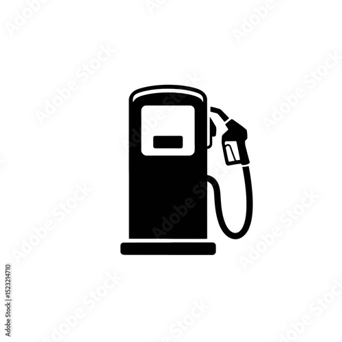 A black silhouette depicts a classic fuel pump with an attached nozzle
