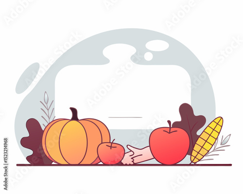 Pastel harvest table with pumpkins and vegetables, symbolizing gratitude and abundance.