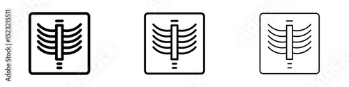 X ray icons in flat style. line art. vector illustration