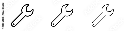 Wrench icons in flat style. line art. vector illustration