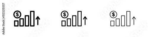 Revenue icons in flat style. line art. vector illustration
