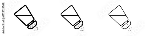 Salt shaker icons in flat style. line art. vector illustration