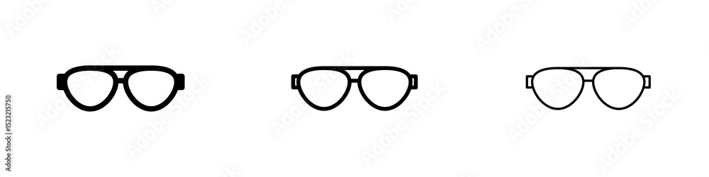 Fototapeta premium Sunglasses icons in flat style. line art. vector illustration