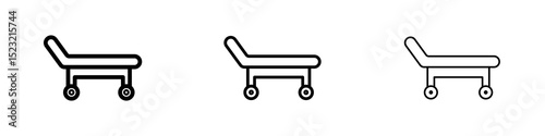 Stretcher icons in flat style. line art. vector illustration