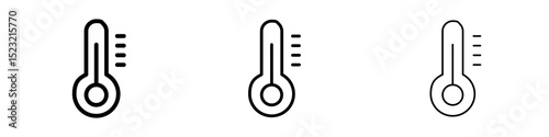 Temperature icons in flat style. line art. vector illustration