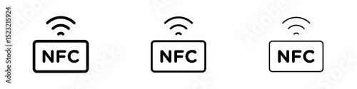 Nfc icons in flat style. line art. vector illustration