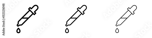 Eye dropper half icons in flat style. line art. vector illustration