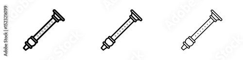 Flute icons in flat style. line art. vector illustration