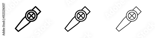 Kazoo icons in flat style. line art. vector illustration