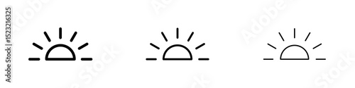 Keyboard brightness icons in flat style. line art. vector illustration