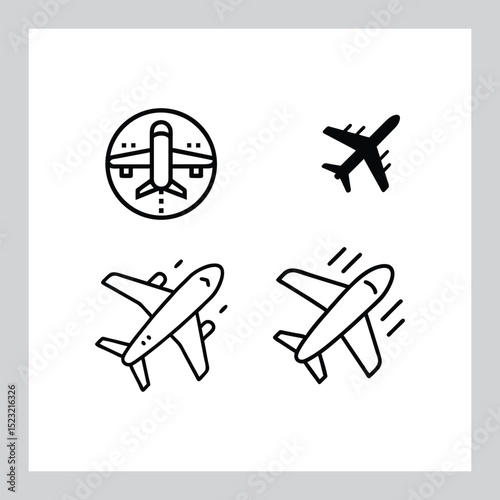 Airplane Outline Icon  Vector Symbol for Flying and Transportair plane