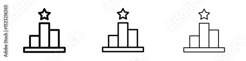 Leaderboard icons in flat style. line art. vector illustration
