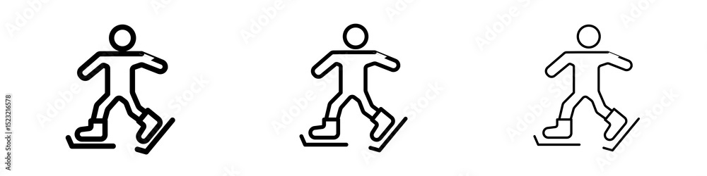 Ice skate icons in flat style. line art. vector illustration Ice skate icons in flat style. line art. vector illustration